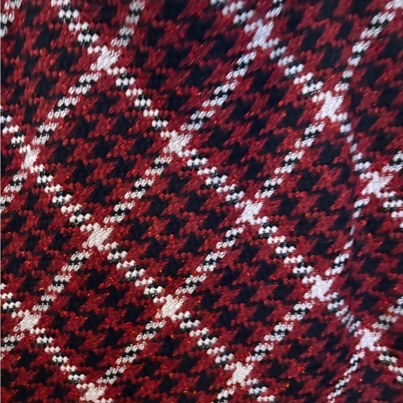 Express 8 Womens Mini Wool Blend Skirt Straight Herringbone Red - Picture 2 of 4